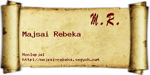 Majsai Rebeka névjegykártya